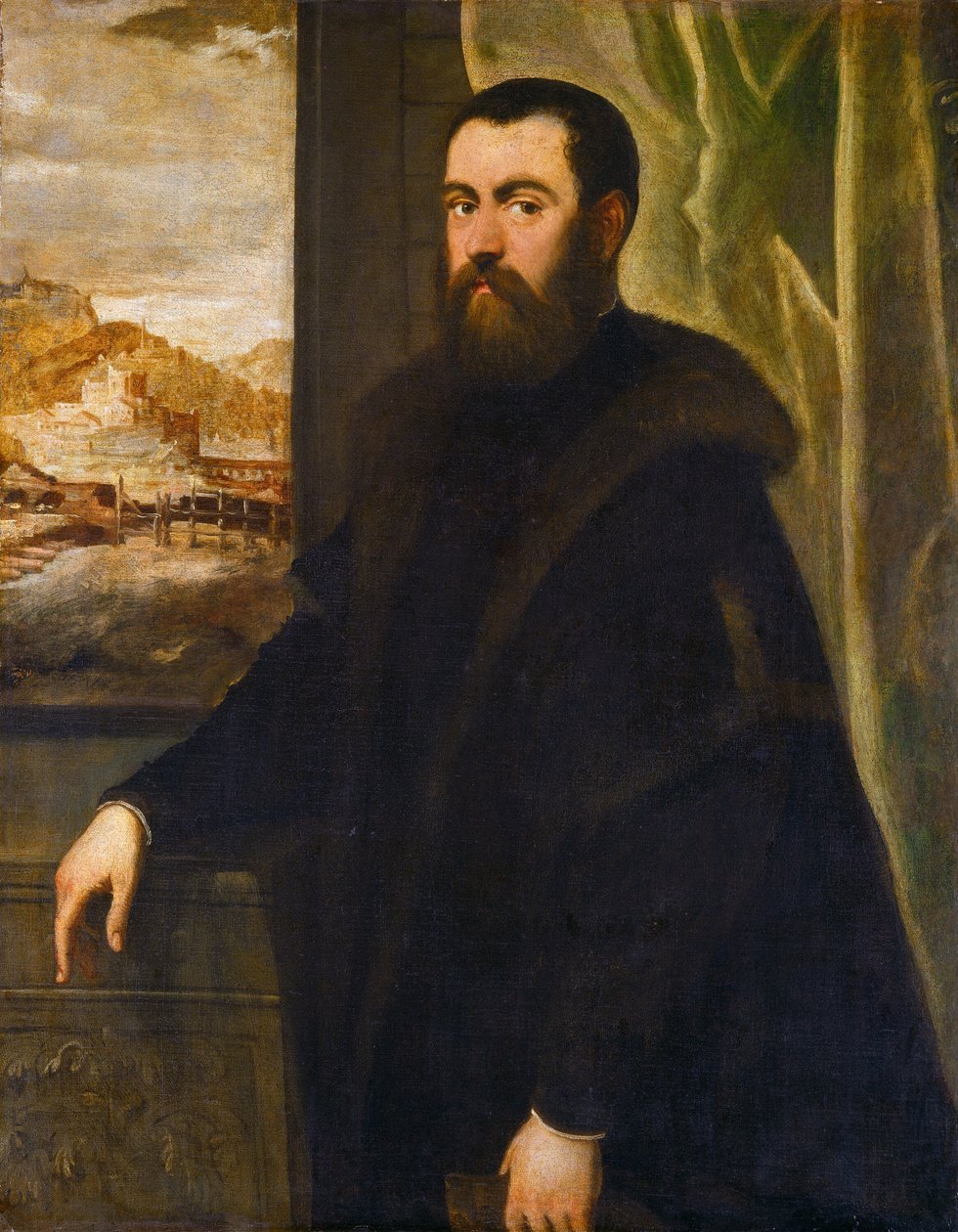 Peyzaj Manzaralı Bir Adam Portresi, 15521556 by Jacopo Tintoretto