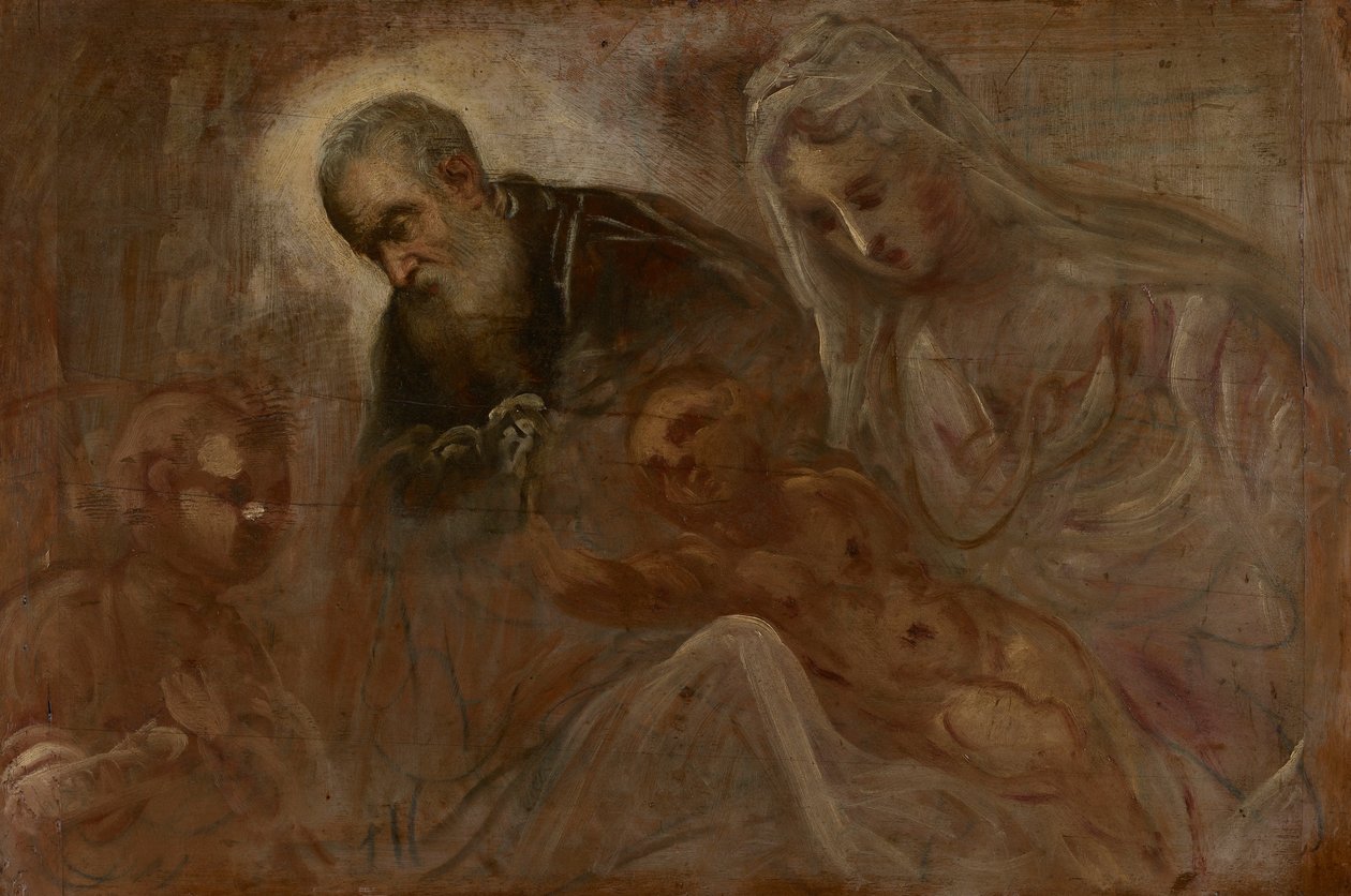 Genç Vaftizci Yahya ile Kutsal Aile by Jacopo Tintoretto