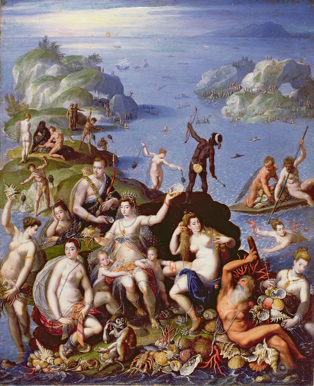 Mercan Balıkçılığı, c.1590 (bakır üzerine yağ) by Jacopo Zucchi