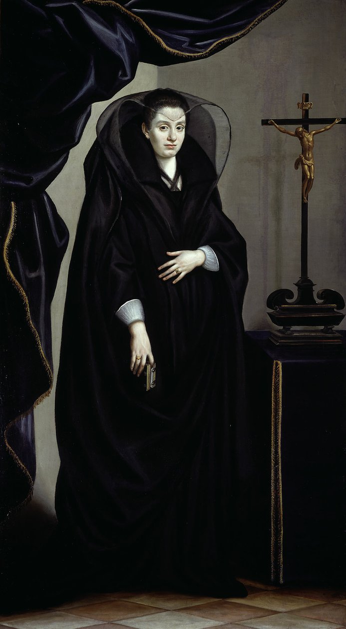 Yas Giyinmiş Bir Soylu Kadının Portresi by Jacopo da Empoli