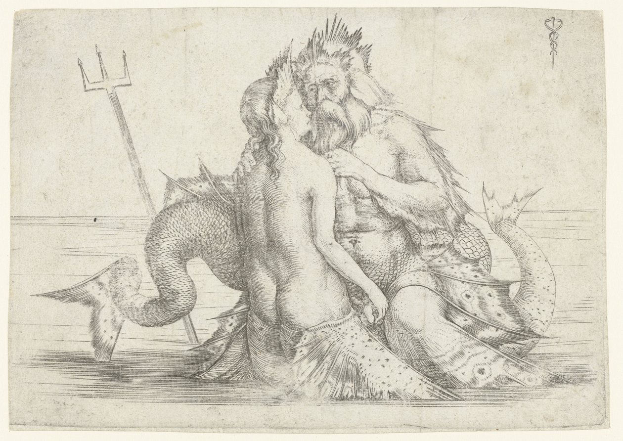 Triton ve Nereid kucaklaşıyor by Jacopo de