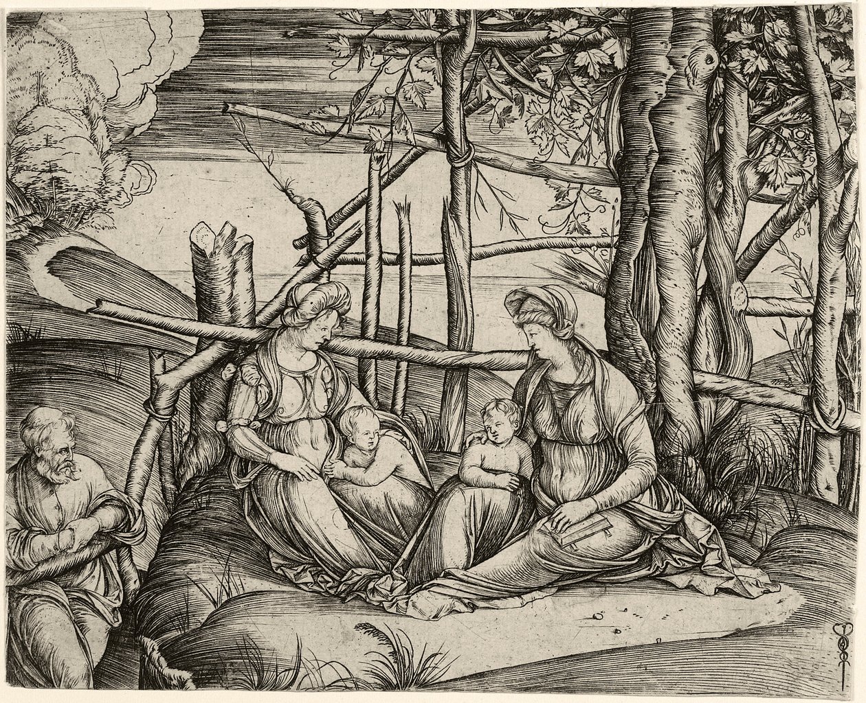 Kutsal Aile ile St. Elisabeth ve Johannesknaben by Jacopo de Barbari