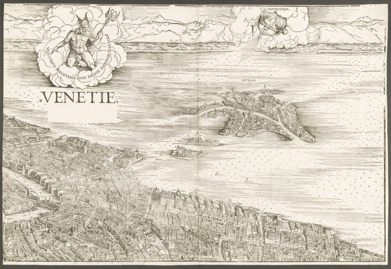 Venedik görünümü [üst orta blok], 1500. by Jacopo de Barbari