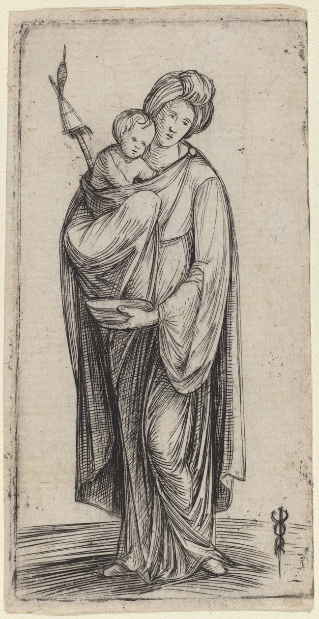 Distaff ile Kadın ve Çocuk by Jacopo de