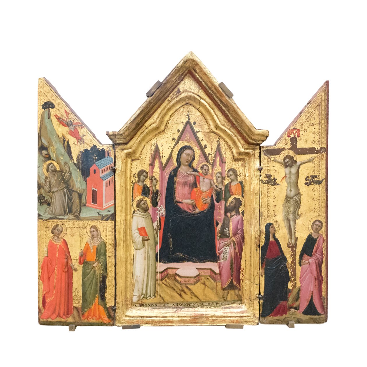 Azizler ve meleklerle taçlandırılmış Madonna ve Çocuk, 1320-1325 dolayları (ahşap üzerine tempera) by Jacopo del Casentino