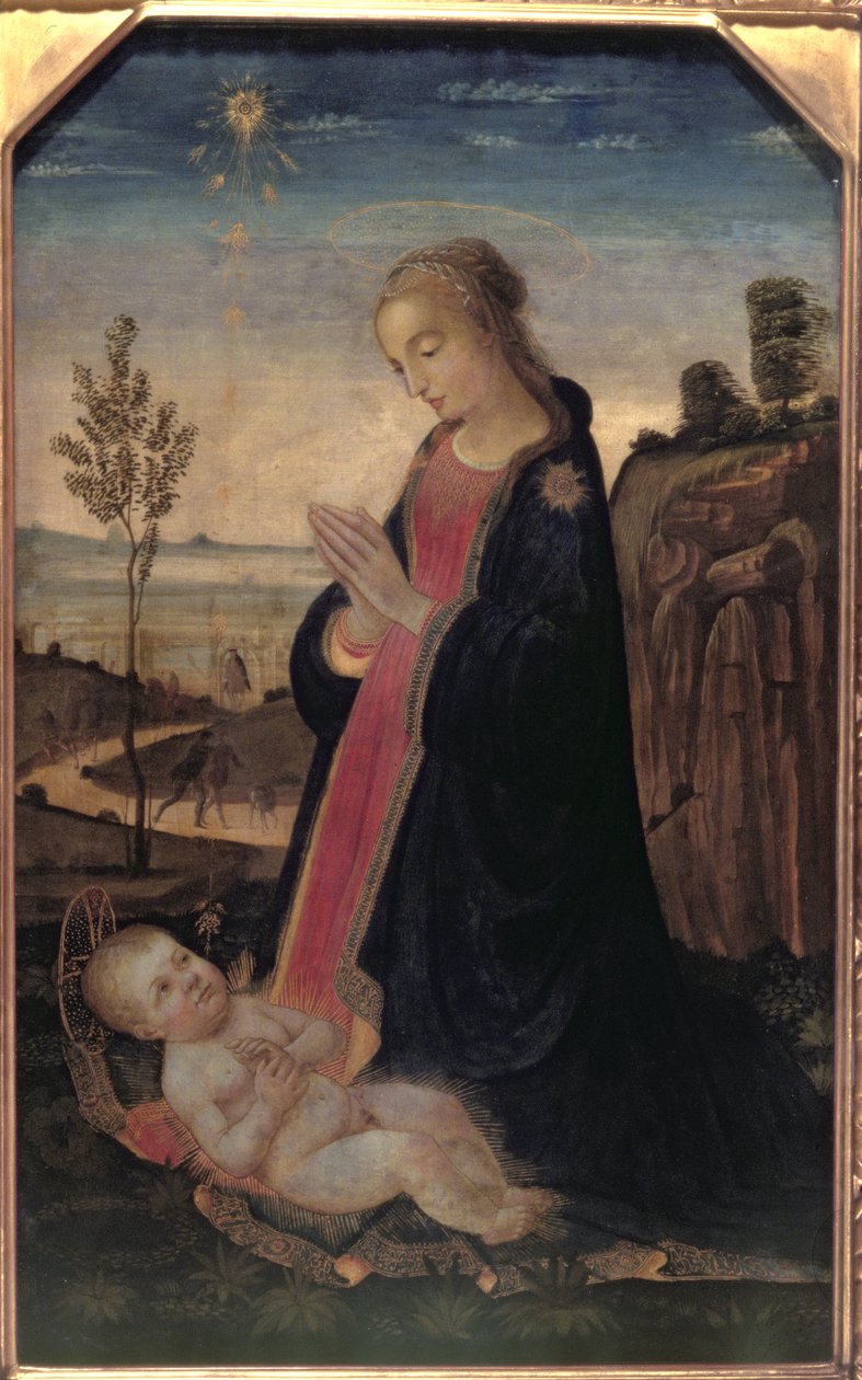 Manzaradaki Madonna ve Çocuk by Jacopo del Sellaio