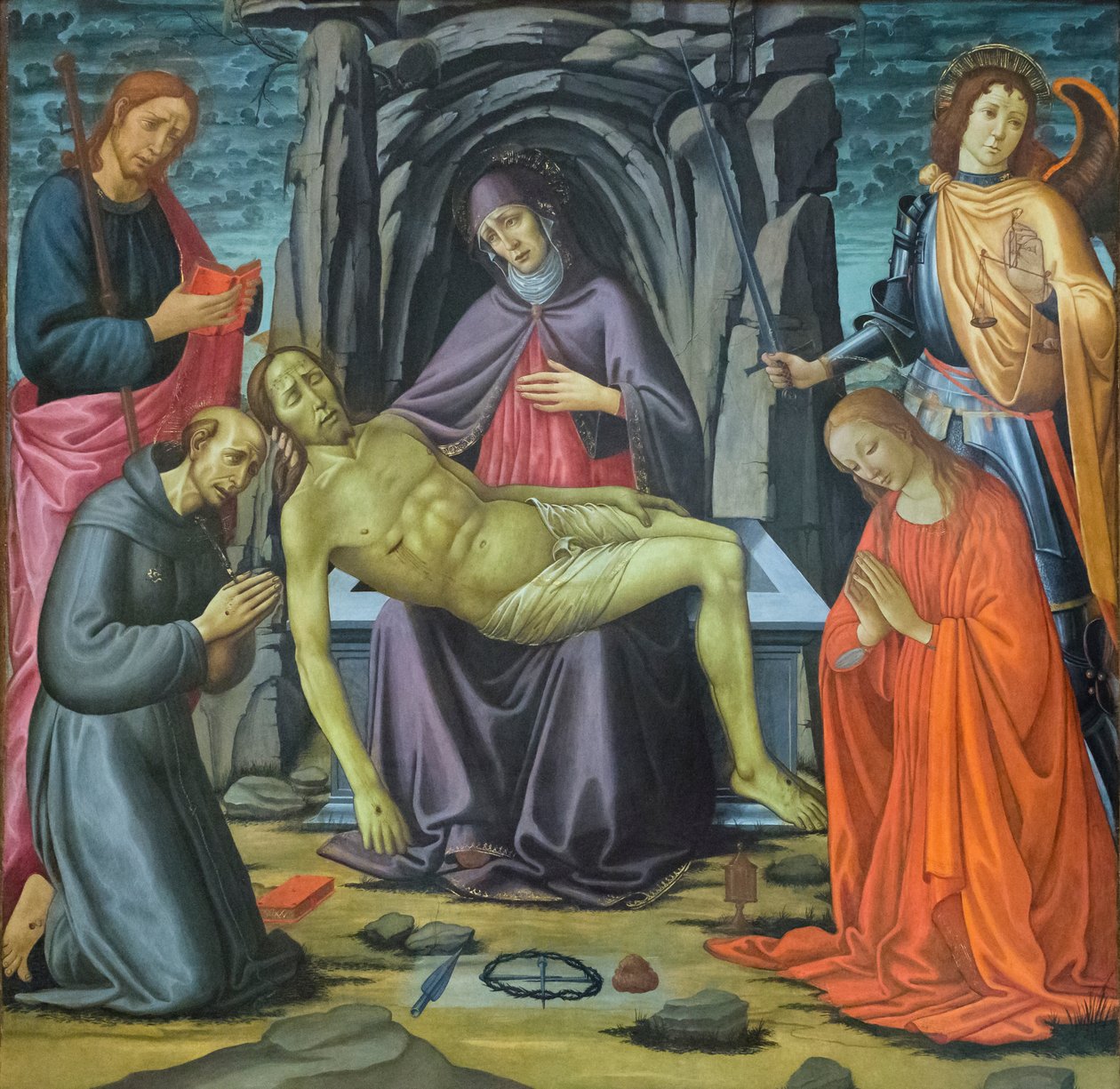 Biriktirme ve azizler by Jacopo del Sellaio
