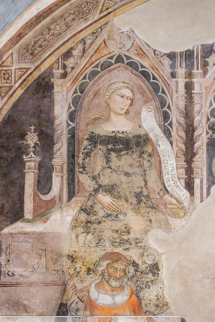 Retorik alegorisi, ideal temsilcisinin altında, muhtemelen Isocrates veya Demosthenes (fresk) by Jacopo di Cione