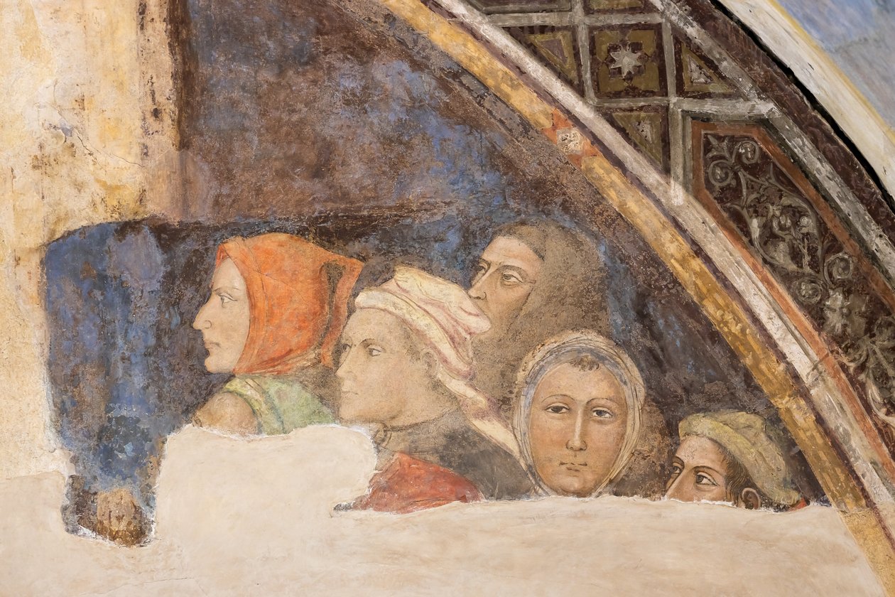 Beş kimliği belirsiz rakamlar (fresk) by Jacopo di Cione