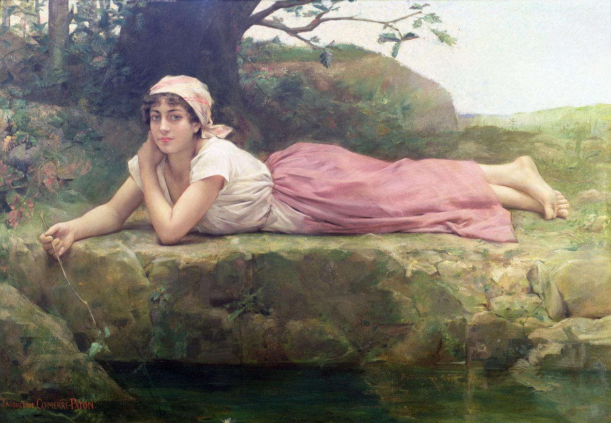 Nehrin Kıyısında, 19. yüzyıl by Jacqueline Comerre Paton