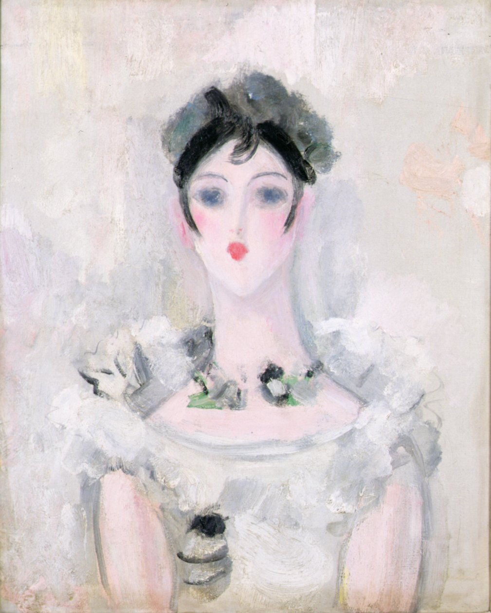 Dantel Korsajlı Genç Kadın Portresi, c.1925-6 (tuval üzerine yağlı boya) by Jacqueline Marval