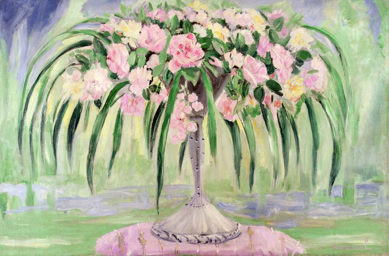 Art Nouveau Vazoda Güller (tuval üzerine yağlı boya) by Jacqueline Marval