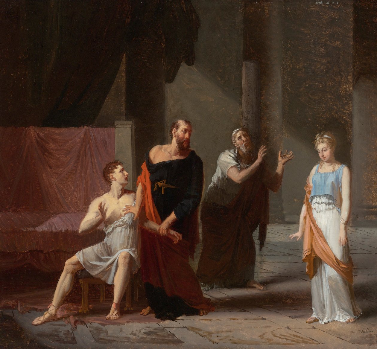 Antiochus ve Stratonike by Jacques Antoine Vallin