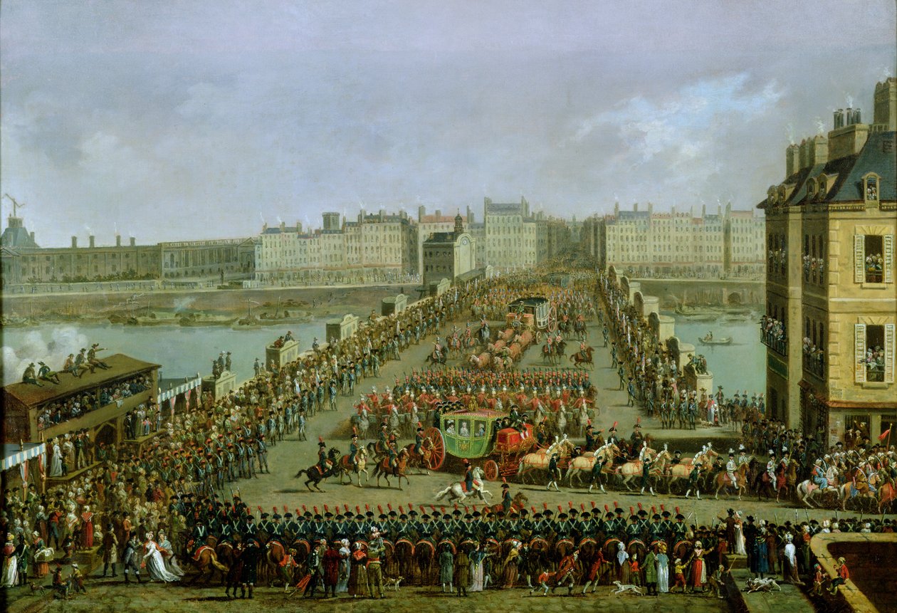 Pont-Neuf Geçidi 2 Aralık 1804 Kutsal Töreni için Notre Dame