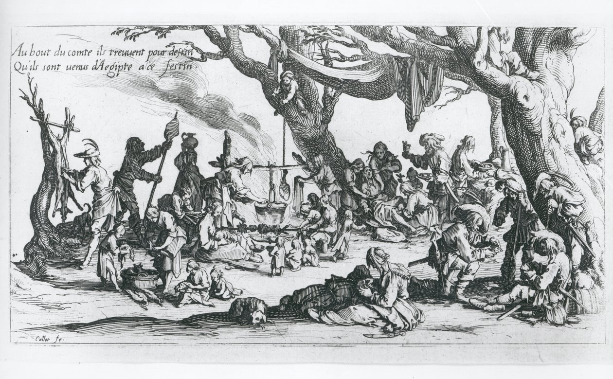 Çingene Kampında Doğum (gravür) by Jacques Callot