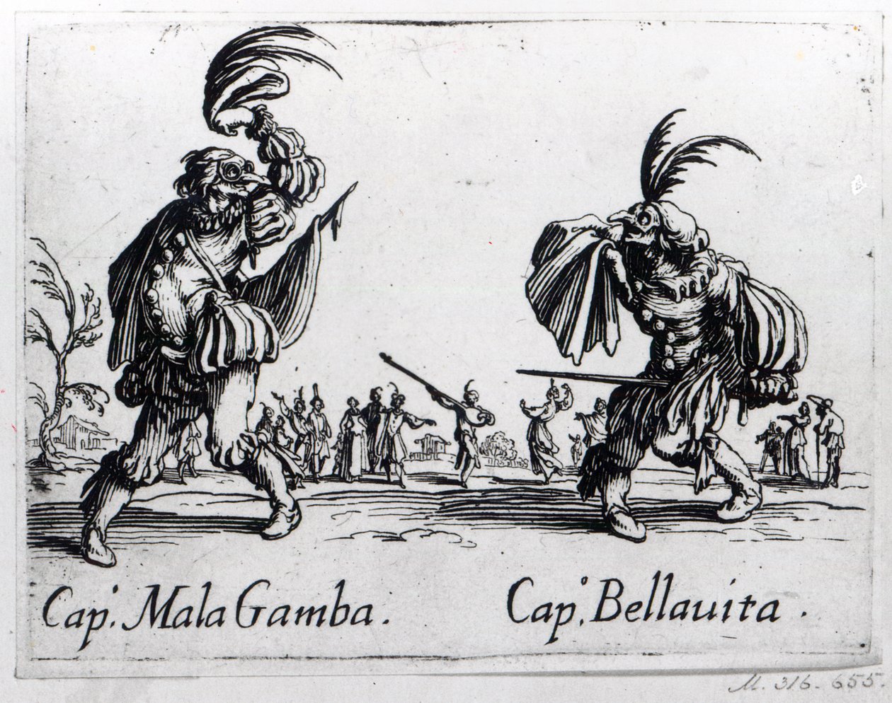 Balli de Sfessania, 1622 dolayları by Jacques Callot