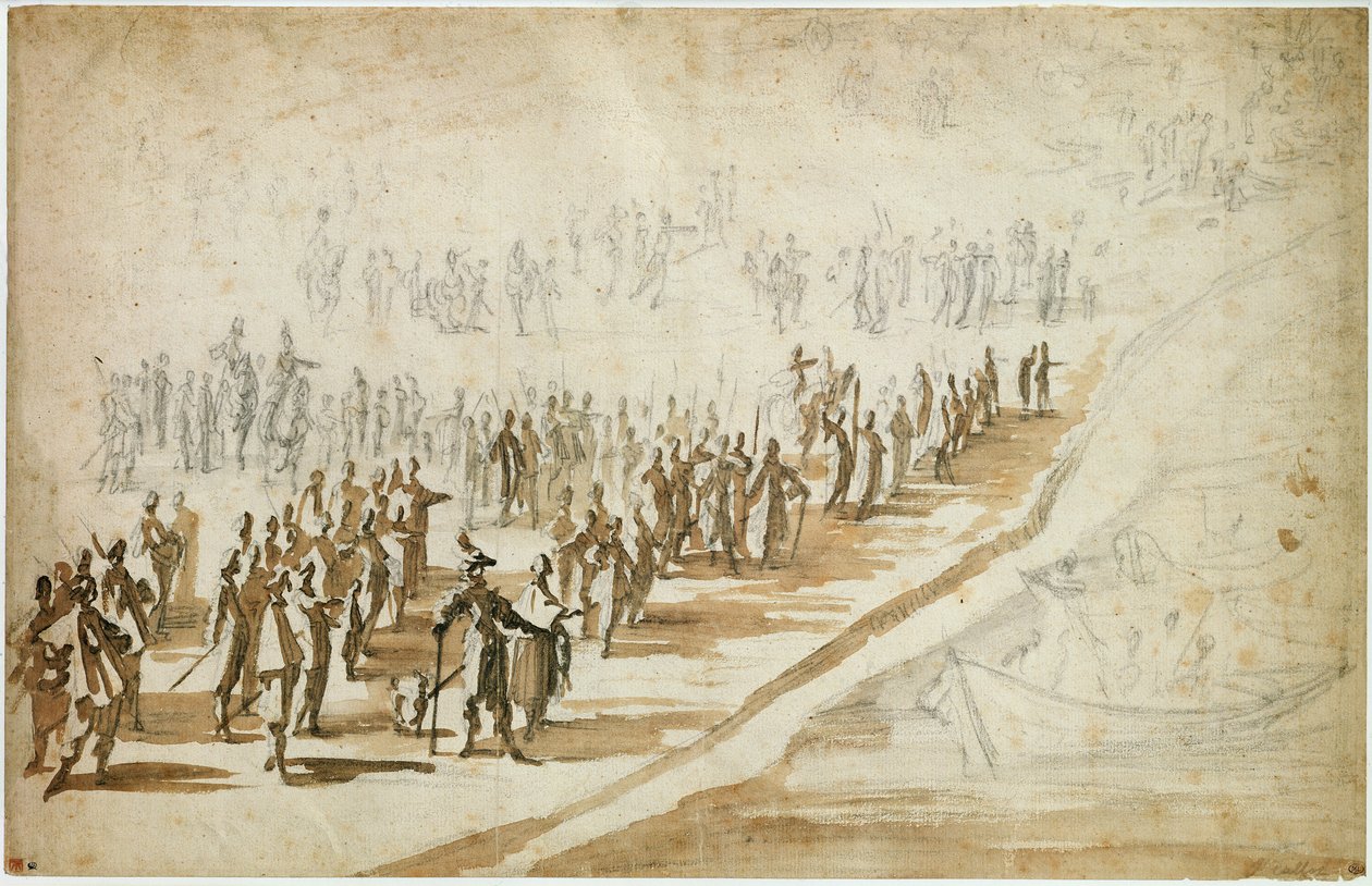 Louis XIII (1601-43) and Cardinal Richelieu (1585-1642) at the Siege of l