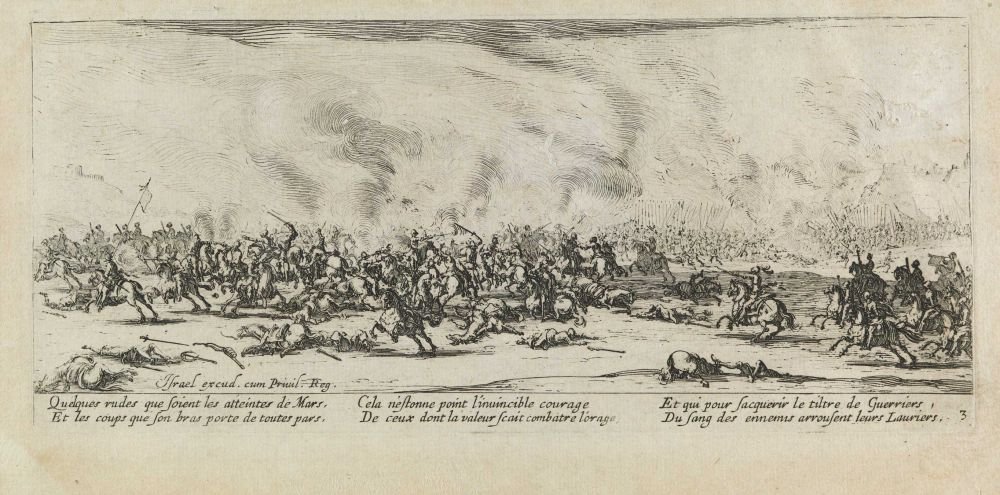 The battle Les miseres et les mal-heures de la guerre, pl. 3 by Jacques Callot
