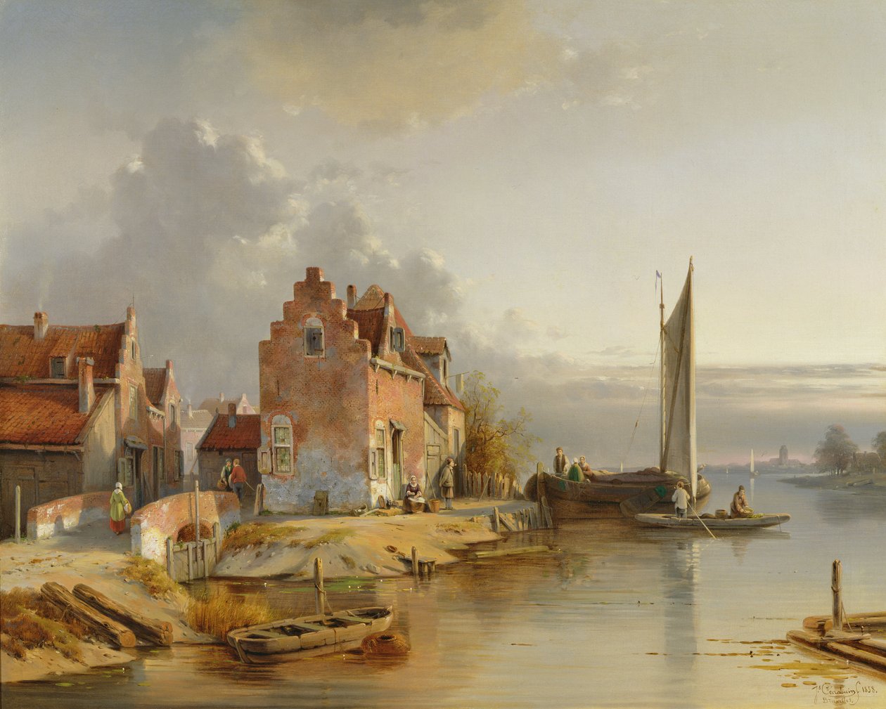 Belçika Nehir Kenarı, 1858 by Jacques Carabain