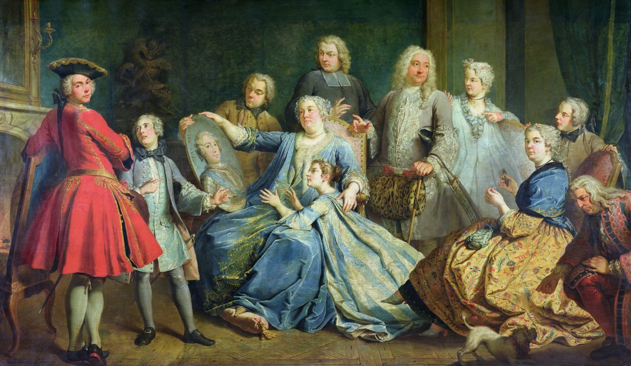 Madame Mercier (1683-1750) Ailesiyle çevrili, 1731 by Jacques Dumont