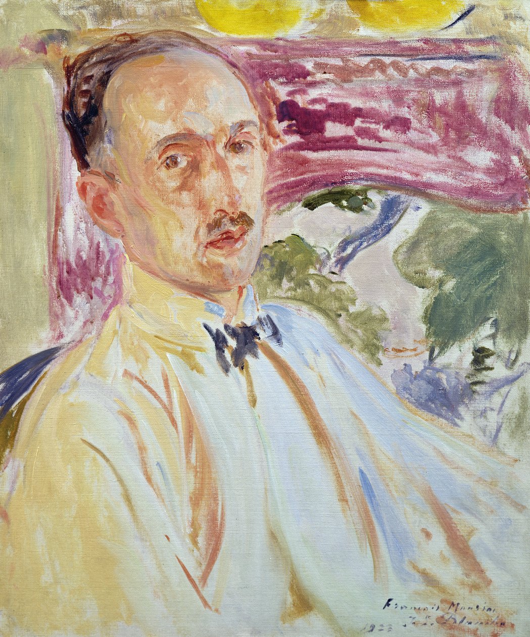 Study for a Portrait of Francois Mauriac, 1923 (oil on card) by Jacques Emile Blanche