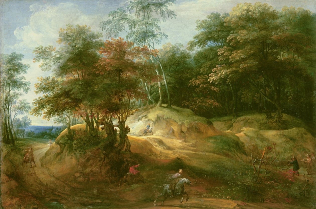 Pusu ile Orman Manzarası by Jacques Fouquieres
