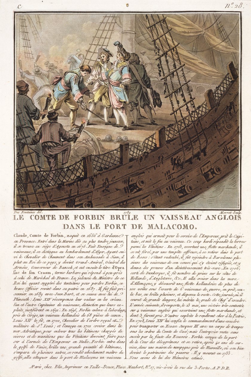 Claude, Comte de Forbin (1656-1733), Jean Baptiste Morret (fl.1790-1820), 1789 tarafından oyulmuş by Jacques Francois Joseph Swebach