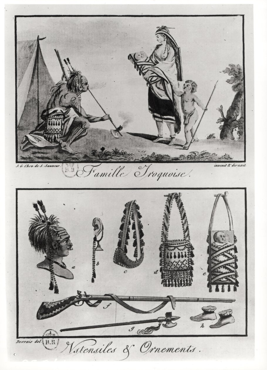 Iroquois ailesi, silahlar ve süs eşyaları, 