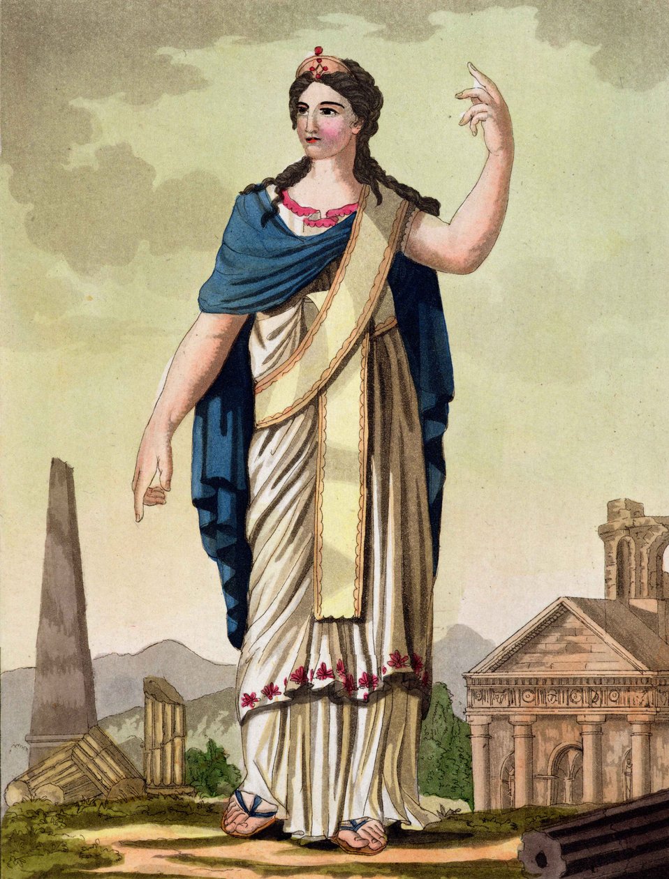 Patrician Woman, 'Antik Roma'dan No. 26, Labrousse tarafından oyulmuş, 1796'da yayınlandı by Jacques Grasset de Saint Sauveur