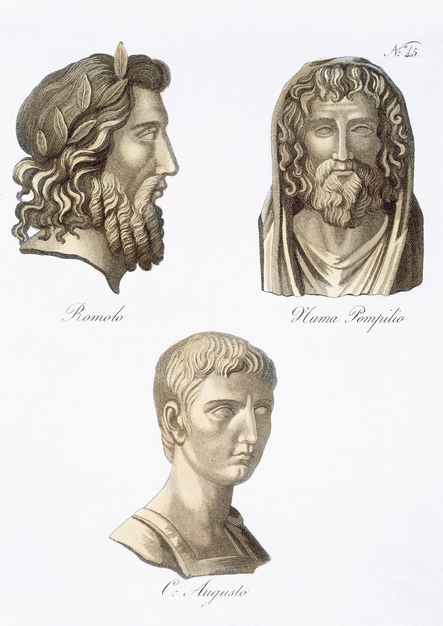 Romulus, Numa Pompilius and Augustus from, 