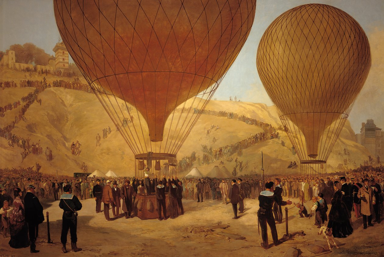 The Departure of Leon Michel Gambetta (1838-82) in the Balloon 