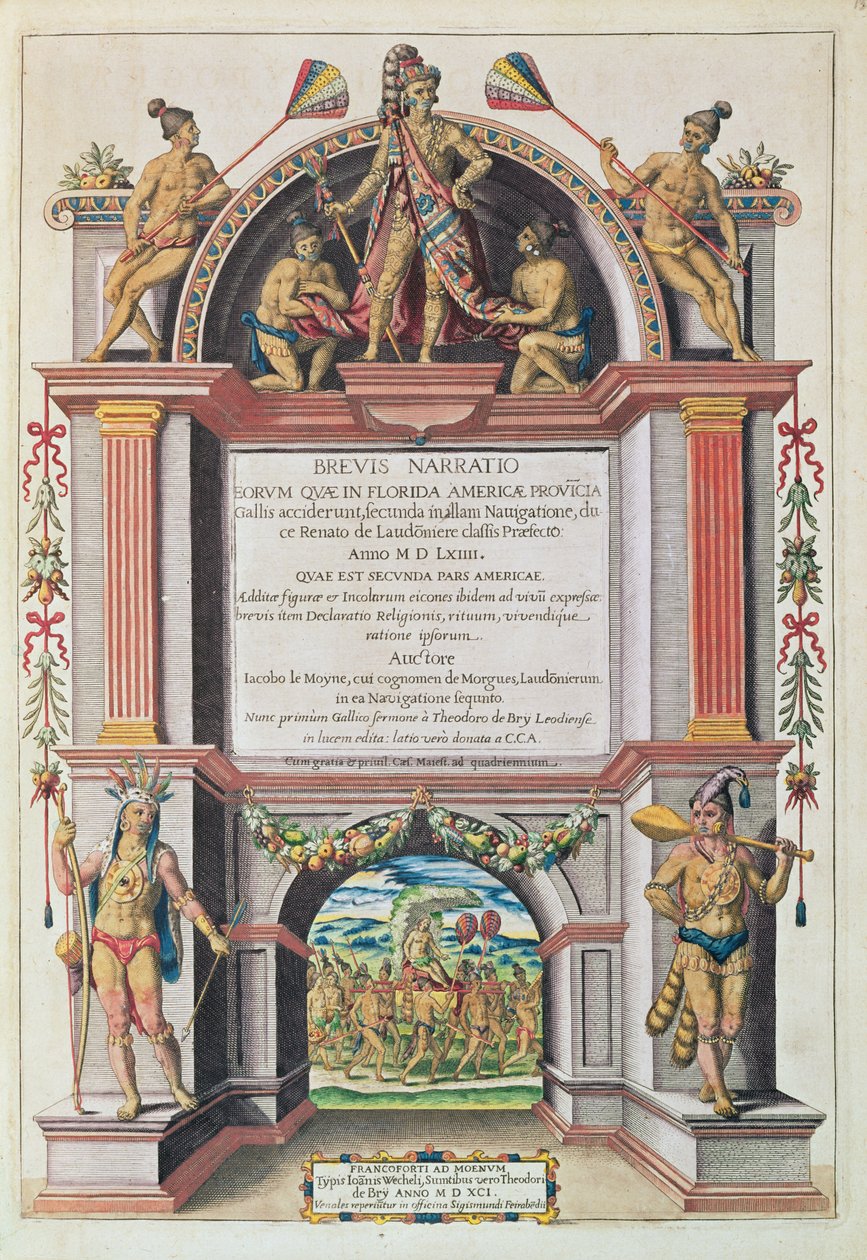 Theodore de Bry (1528-98) tarafından oyulmuş 