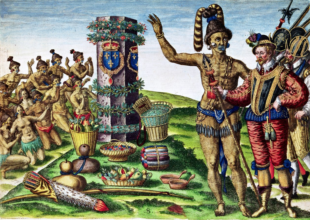 Rene Goulaine de Laudonniere (c.1529-82) ve Theodore de Bry (1528-98) 1563 tarafından oyulmuş 