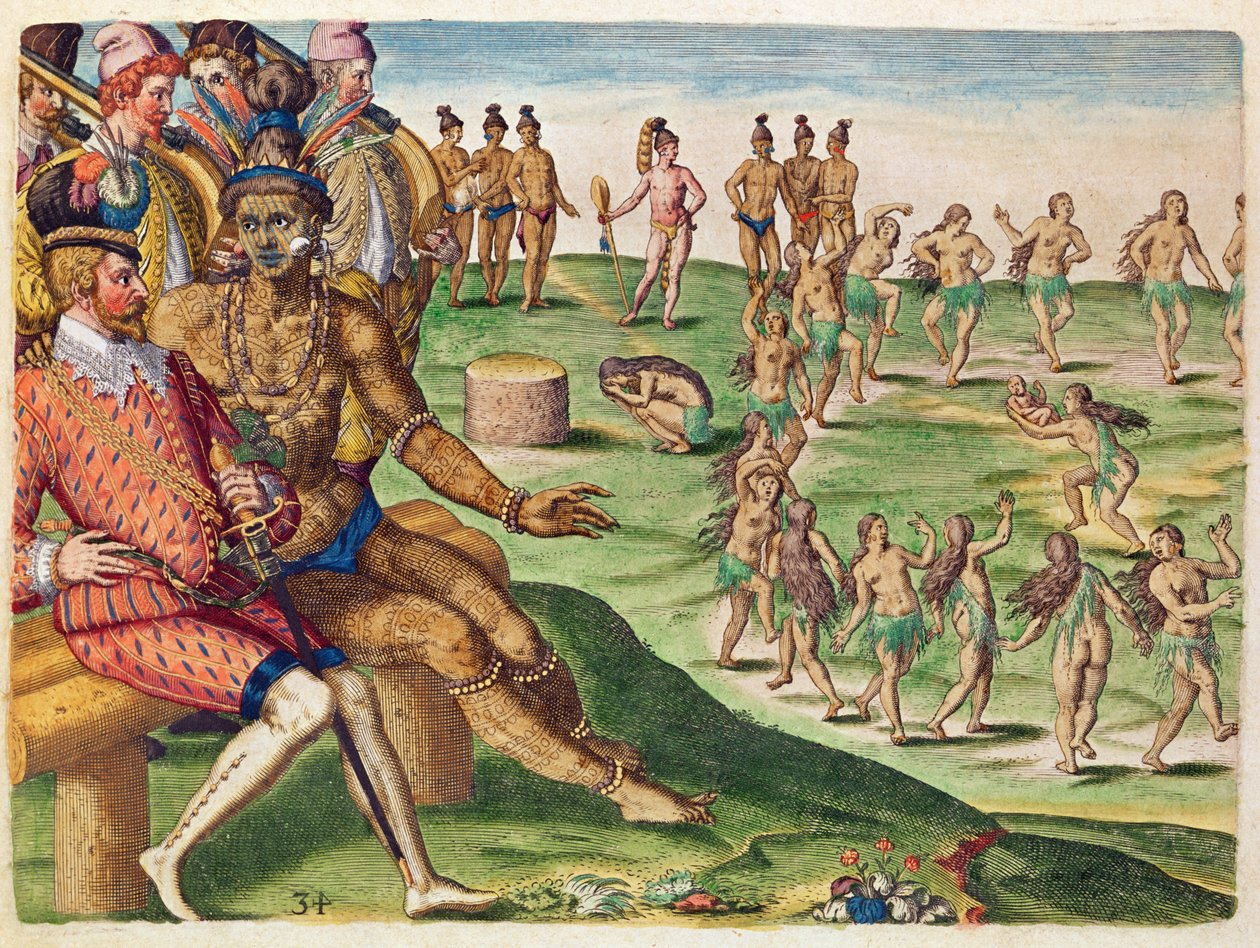 Theodore de Bry (1528-98) tarafından oyulmuş 