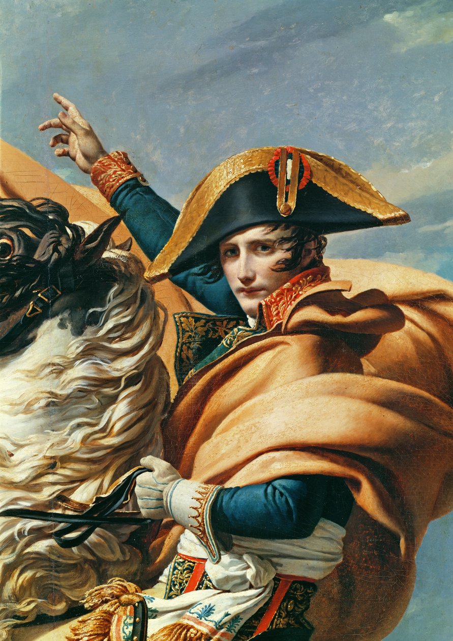 Bonaparte Alpleri Geçerken (18491 detayı) by Jacques Louis David