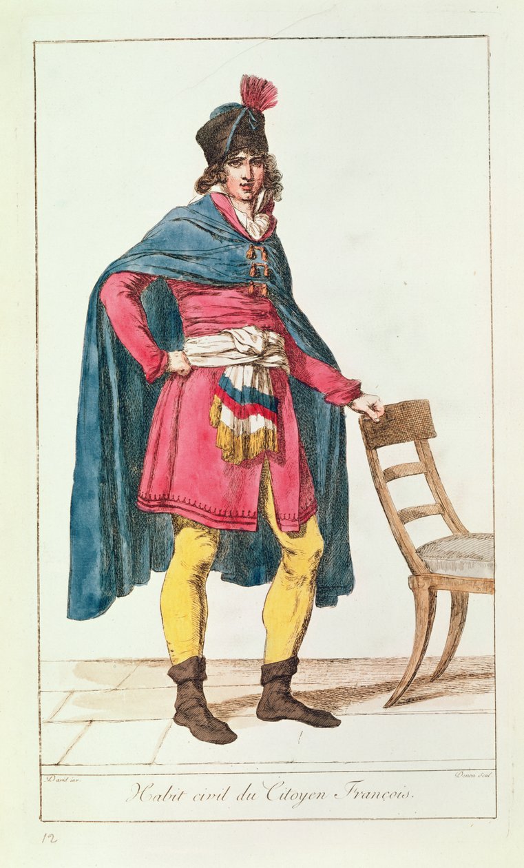 Bir Fransız vatandaşı için Vivant Dominique Denon tarafından kazınmış sivil kostüm by Jacques Louis David