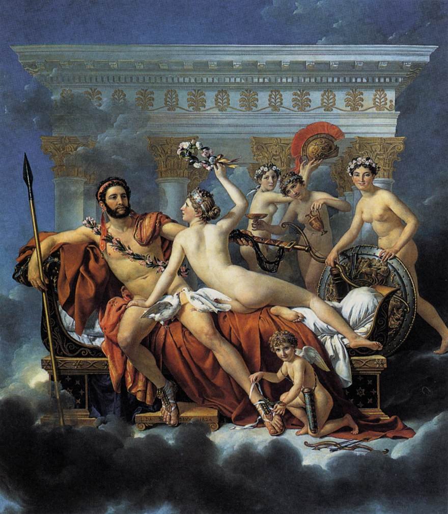Mars Venüs ve Üç Güzeller Tarafından Silahsızlandırıldı. by Jacques Louis David