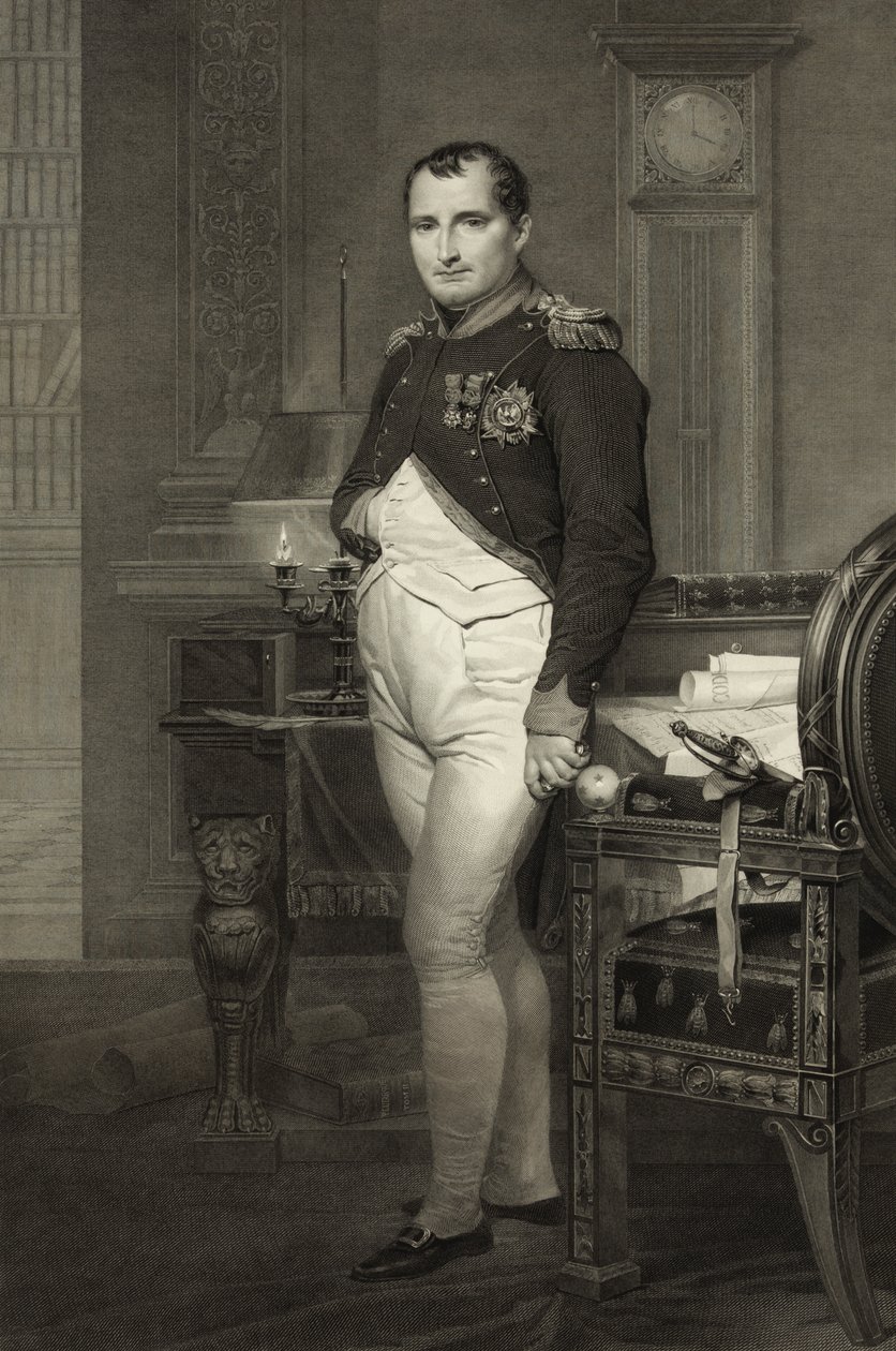 Napolyon I, Jean Nicholas Laugier tarafından kazınmış çalışmasında by Jacques Louis David