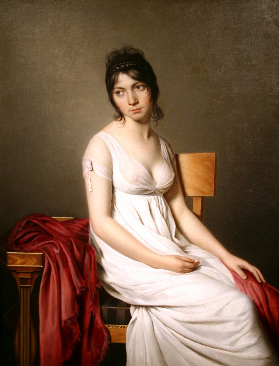 Beyazlı Genç Bir Kadının Portresi by Jacques Louis David