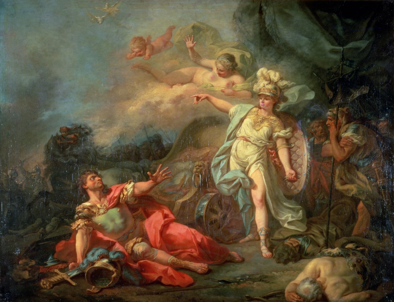 ಮಂಗಳ ಮತ್ತು ಮಿನರ್ವಾ ನಡುವಿನ ಹೋರಾಟ, 1771 ಟರ್ಕಿ by Jacques Louis David