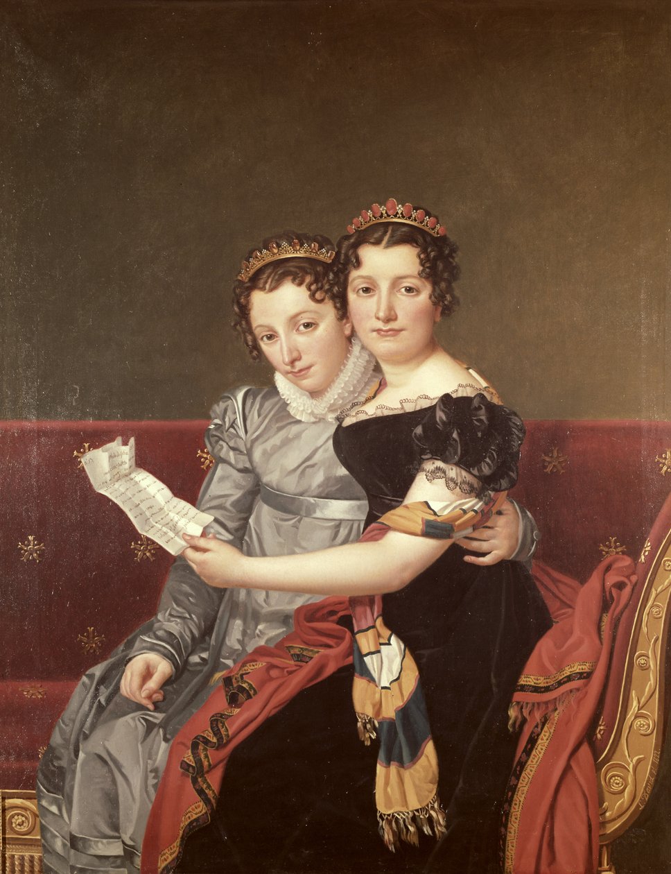 Zenaide (1801-54) ve Charlotte (1802-39) Bonaparte, 1822 by Jacques Louis David