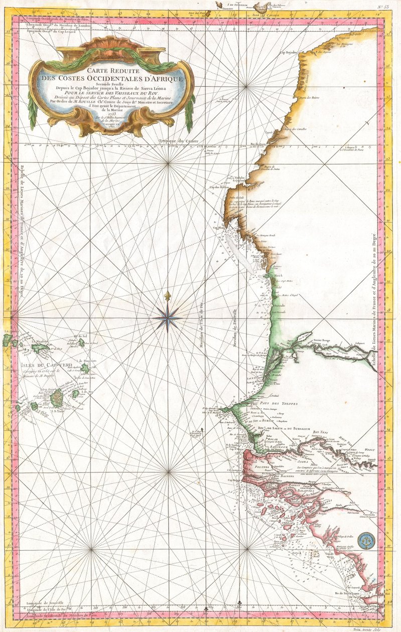 West Coast Africa İndirimli Kart by Jacques Nicolas Bellin