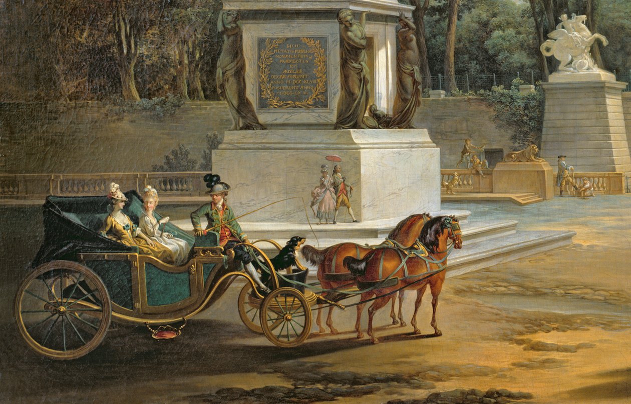 The Entrance to the Tuileries from the Place Louis XV in Paris, c.1775  (detail of 209920) by Jacques Philippe Joseph de Saint Quentin