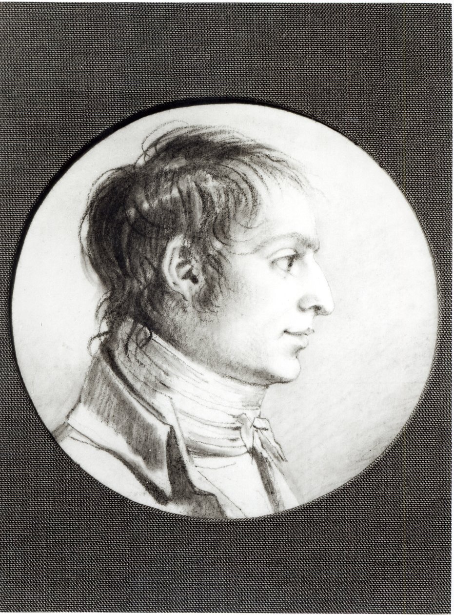 Portrait presumed to be Joseph Bonaparte (1768-1844) (pierre noire on vellum)  by Jacques Reattu