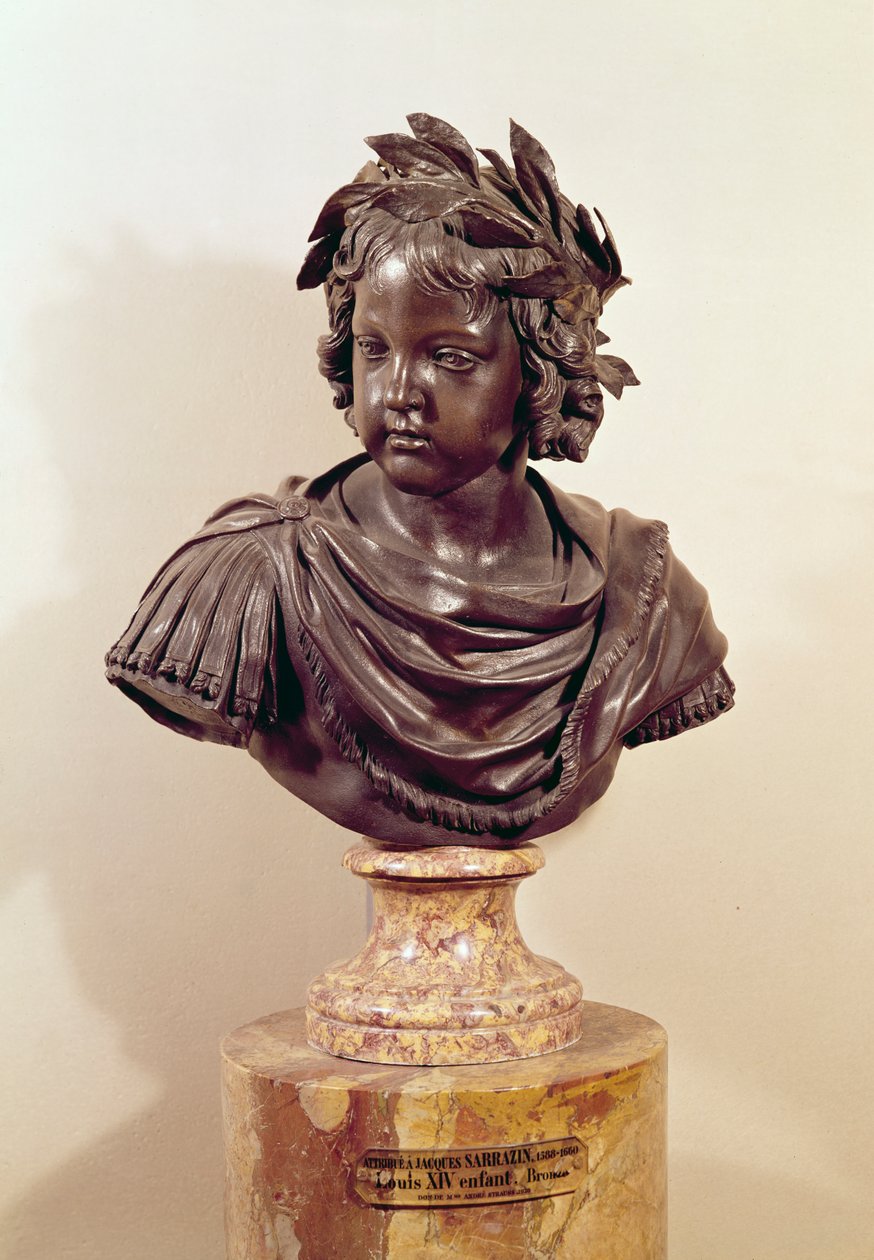 Çocukken Louis XIV (1643-1715) büstü (bronz) by Jacques Sarazin