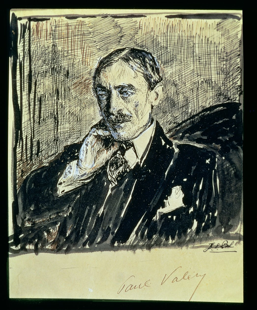 Fransız Yazar Paul Ambroise Valery'nin (1871-1945) portresi (kağıt üzerine mürekkep) by Jacques Emile Blanche