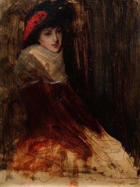Genç bir kızın çalışması by Jacques Emile Blanche