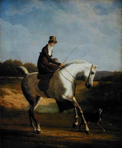 Gri Bir Avcıda Bayan Casenove (tuval üzerine yağlı boya) by Jacques Laurent Agasse