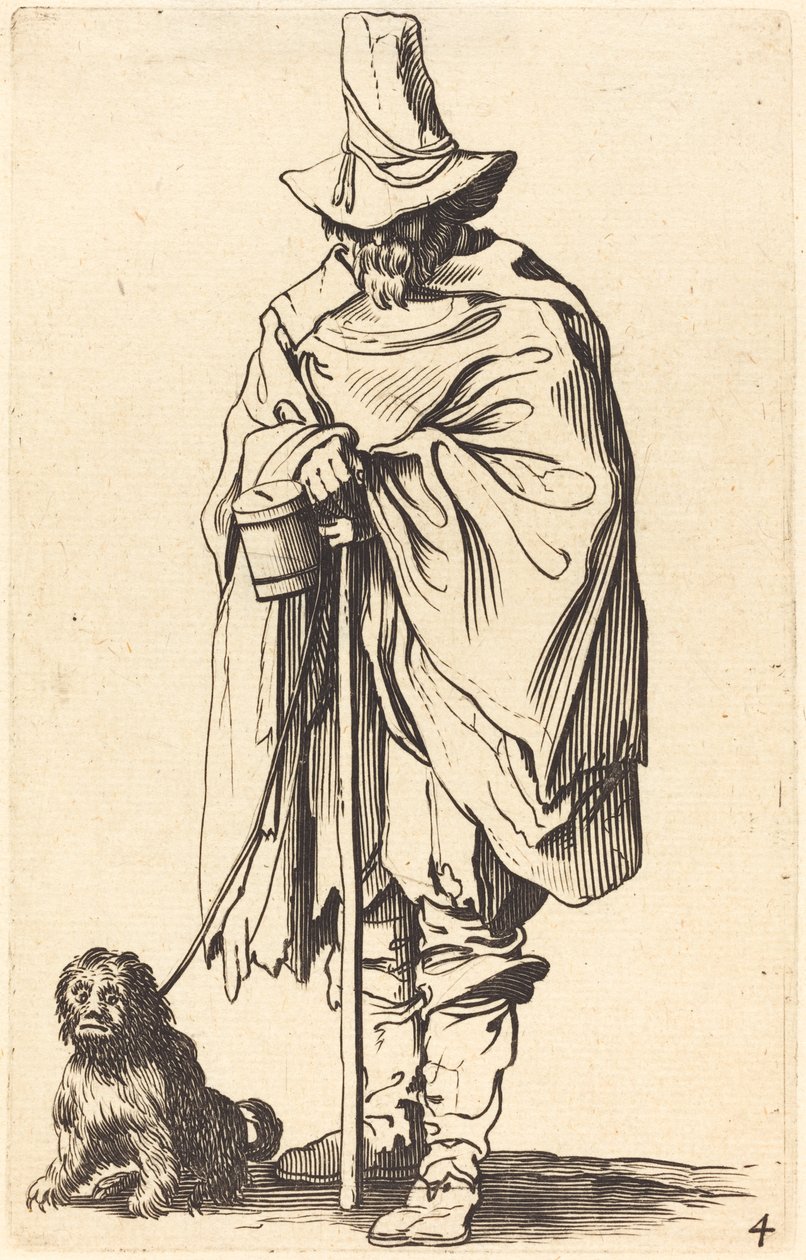 Köpekli Dilenci (gravür) by Jacques (after) Callot