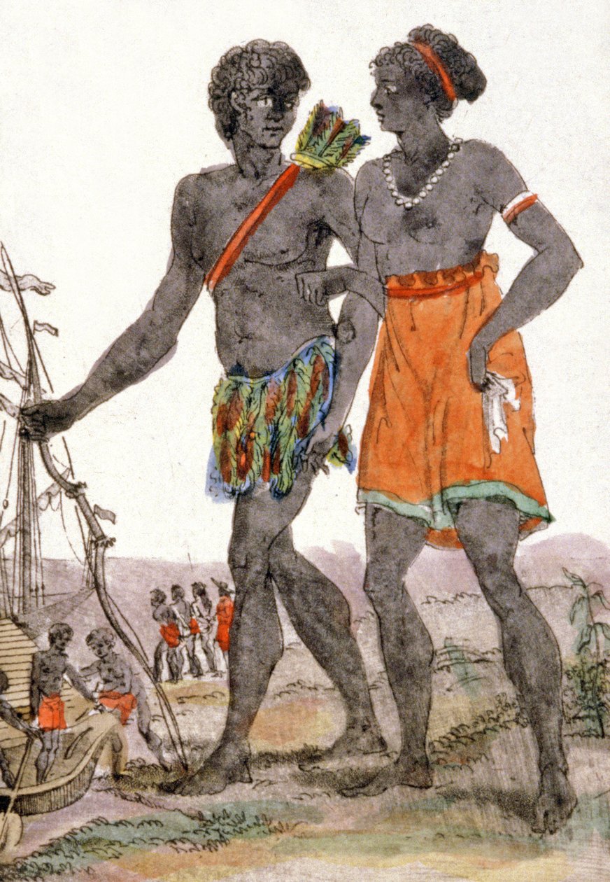 Senegalli Erkek ve Kadın by Jacques (after) Grasset de Saint Sauveur